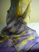 Hand dyed silk scarf